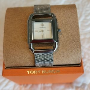 Tory Burch Phipps Silver Strap Watch 24mm
